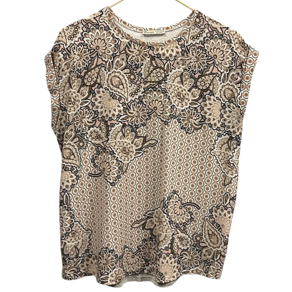 Zara Basic Collection Blouse Front Tee Back Paisl… - image 4